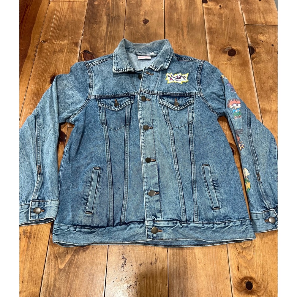Nickelodeon Rugrats Denim Jacket C-Life Group Made in the 90s Light Wash Blue